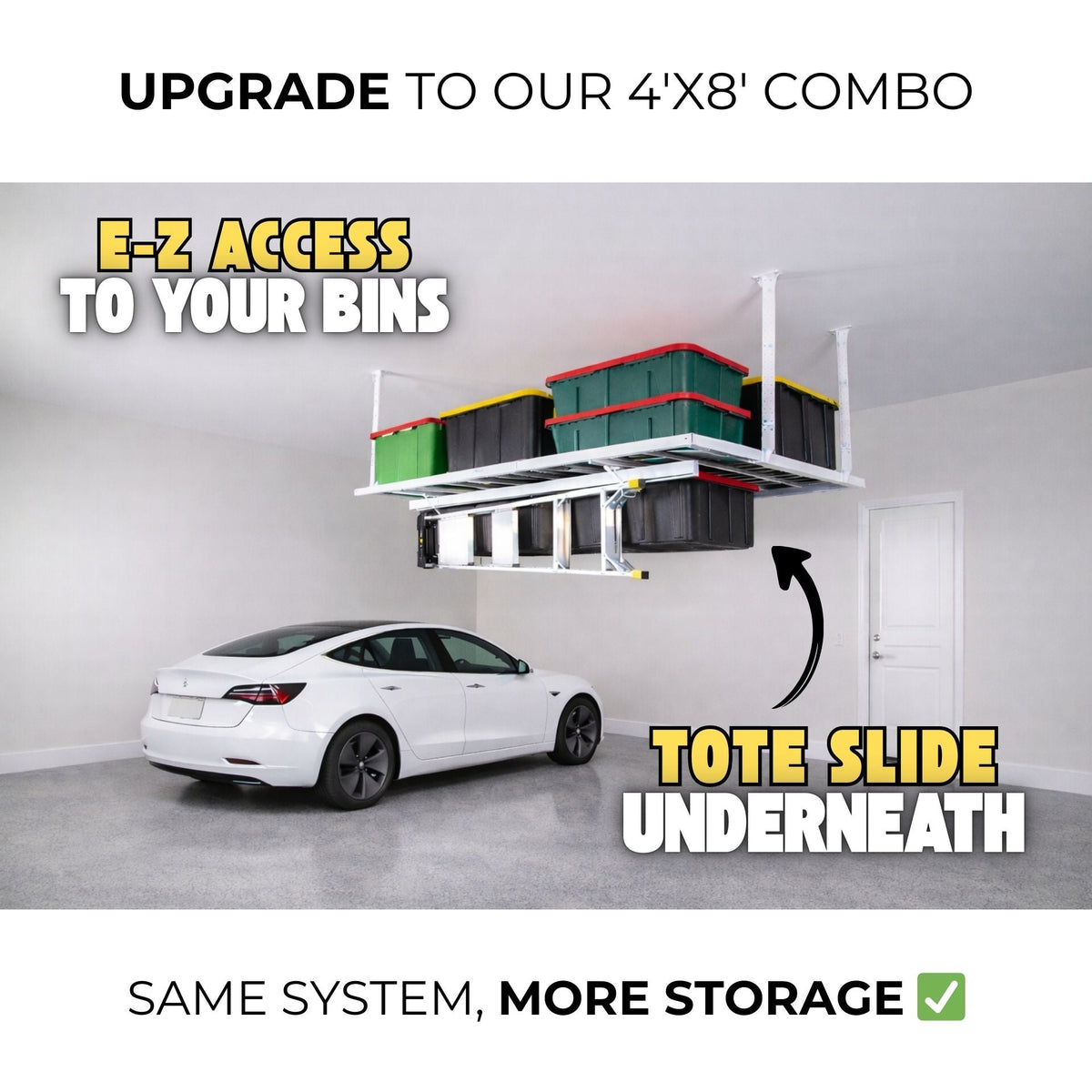 E-Z Garage Storage USA 4' x 8' Heavy-Duty Pro Overhead Ceiling Storage Rack 122 cm x 244 cm 454 kg