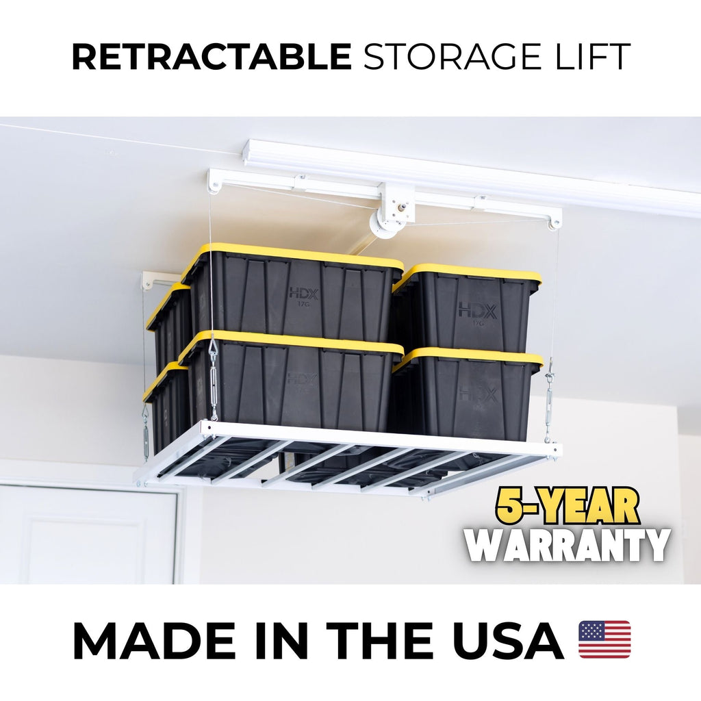 E-Z Garage Storage USA E-Z Lift Motorless Overhead Storage Rack 122 cm x 122 cm 181 kg