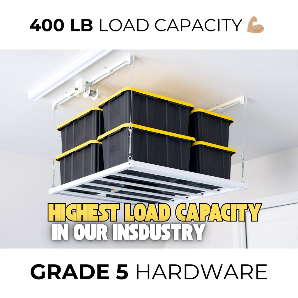 E-Z Garage Storage USA E-Z Lift Motorless Overhead Storage Rack 122 cm x 122 cm 181 kg