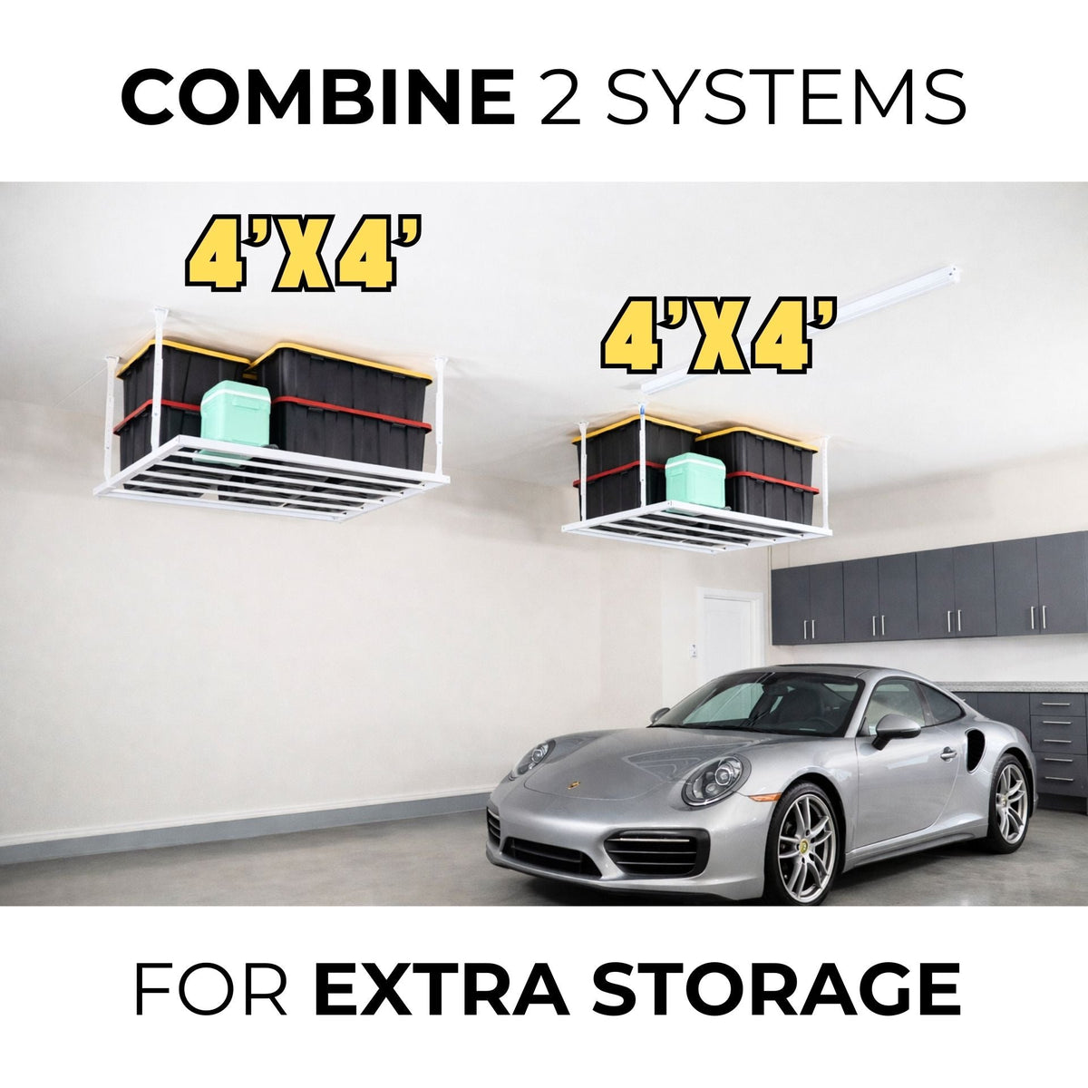 E-Z Garage Storage USA 4'X4' Heavy-Duty Pro Overhead Storage Platform 122 cm x 122 cm 181 kg