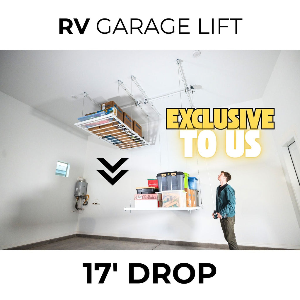 E-Z Garage Storage USA E-Z Lift Pro Motorless Overhead Storage Rack 122 cm x 244 cm 318 kg