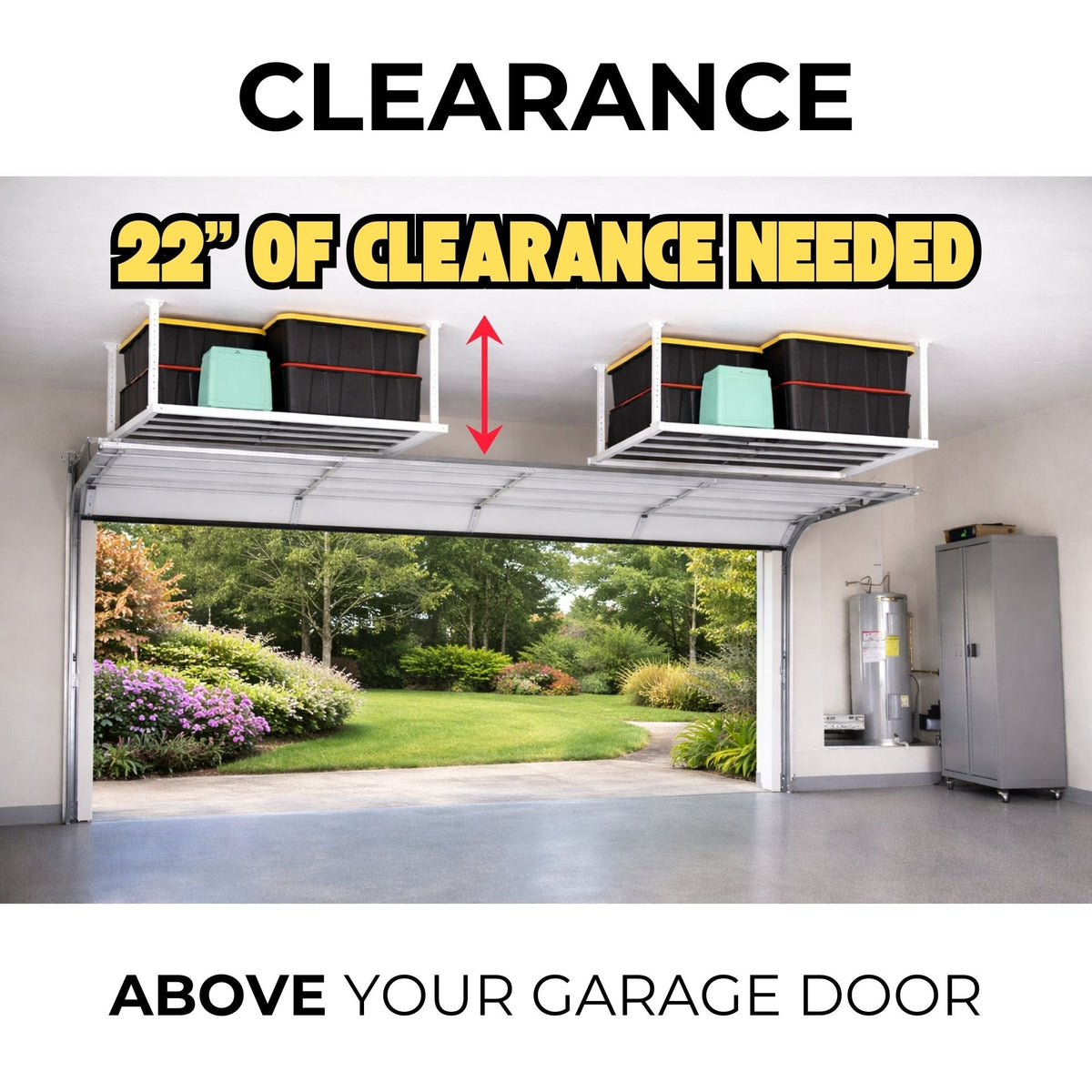 E-Z Garage Storage USA 4'X4' Heavy-Duty Pro Overhead Storage Platform 122 cm x 122 cm 181 kg