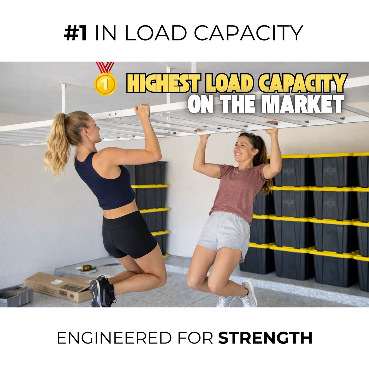 E-Z Garage Storage USA 4' x 8' Heavy-Duty Pro Overhead Ceiling Storage Rack 122 cm x 244 cm 454 kg